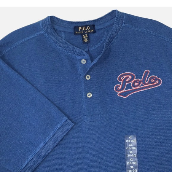 Polo Ralph Lauren Other - NWT Polo Ralph Lauren Kid Boys Henley Embroidered Logo T-Shirt in Blue XL(18-20)